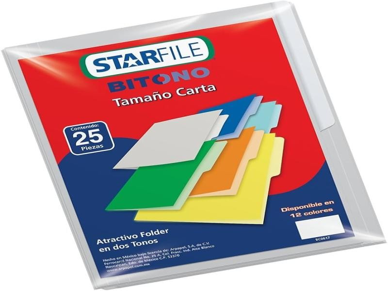 FOLDER BITONO CTA. STARFILEFLASHFILE GRIS PAQ.C25 C20