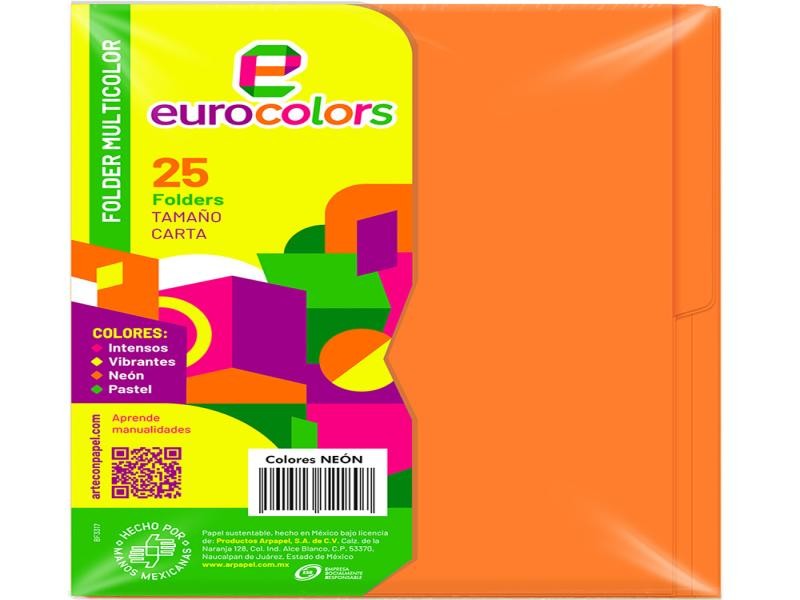 FOLDER CTA. EUROCOLORFLASHFILE NEON MANDARINA PAQ.C25 C.20
