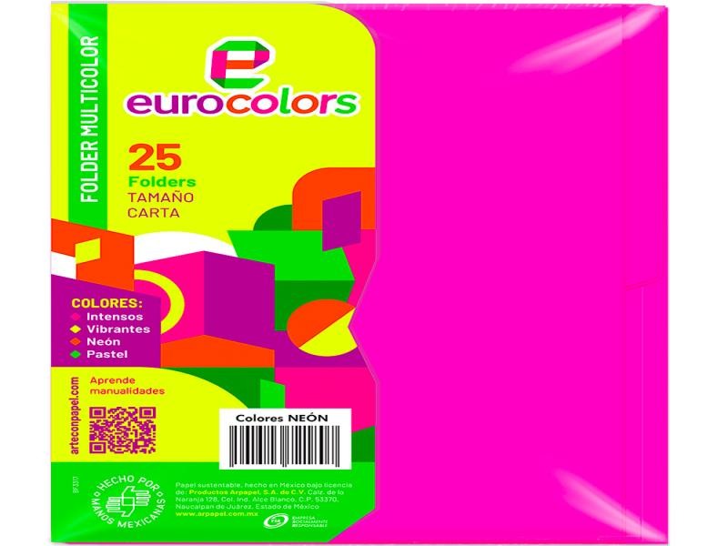 FOLDER CTA.EUROCOLOR FLASHFILE NEON ROSA MEX. PAQ.C25 C.20