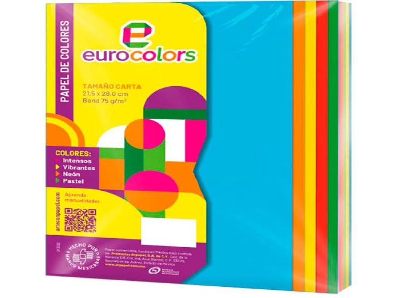 PAPEL BOND FLUOR. CTA. MIX EUROCOLOR 75G. PAQ.C50H C50
