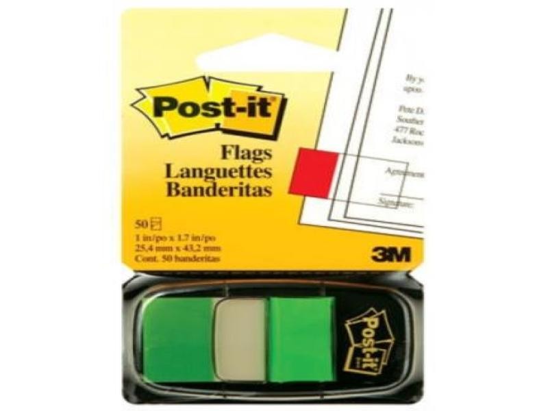 BANDERITAS ADH. VERDE 3M 680-3 C50H. E.12 C.24