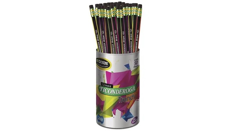 LAPIZ GRAFITO 2 TICONDEROGA MET. HEXAG. BOTE C50 PZ. C.12