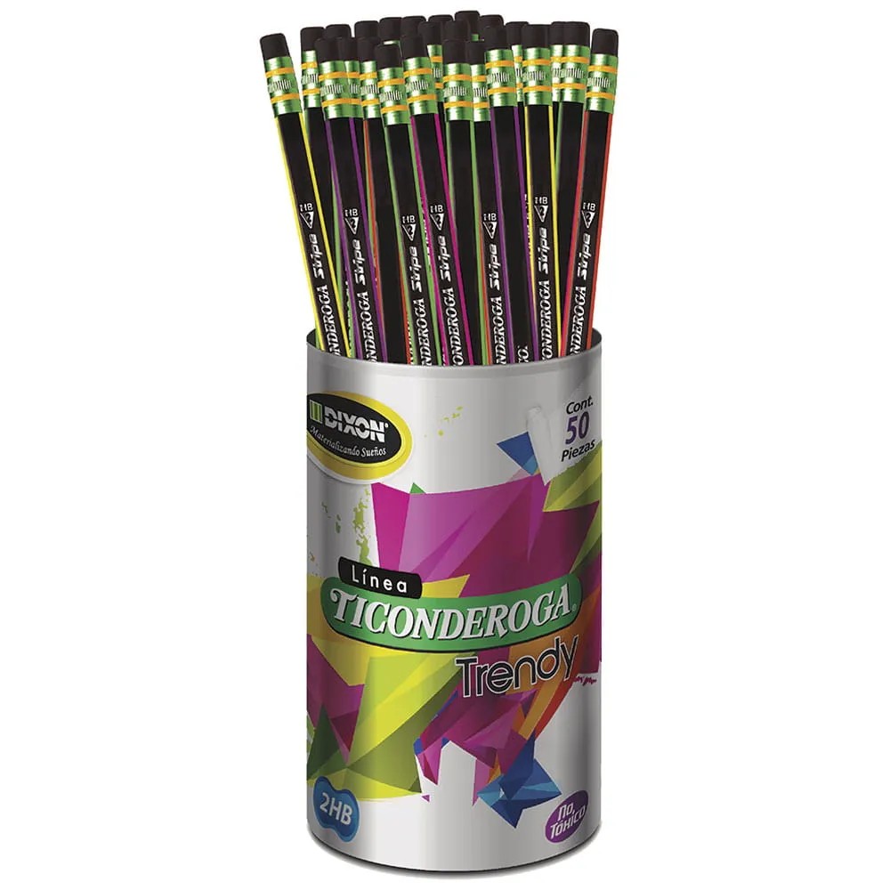 LAPIZ GRAFITO 2 TICONDEROGA NGO. TRIANG. BOTE C50 PZ. C.12