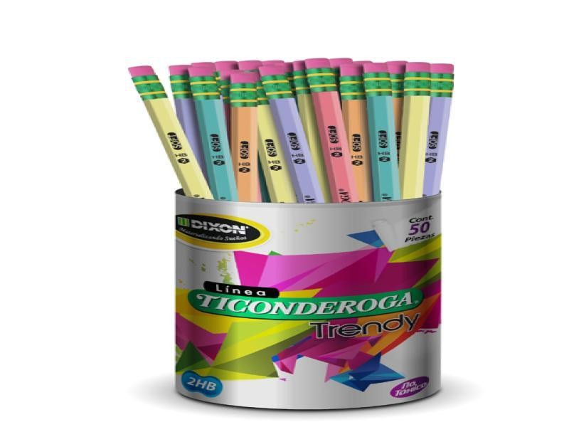 LAPIZ GRAFITO 2 TIC. PASTEL HEXAG. BOTE C50 PZ. C.12