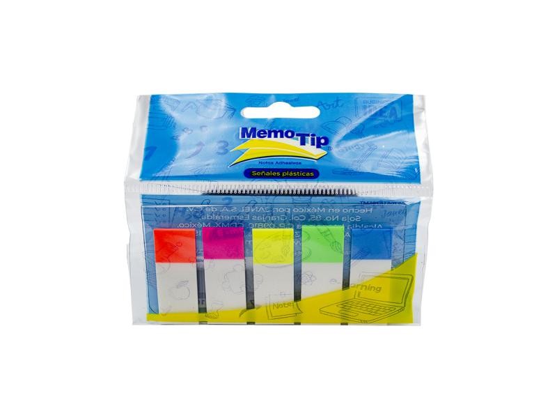 BANDERITAS ADH. MEMOTIP 1.27X4.3CM 5C NEON 125H.E24 C192