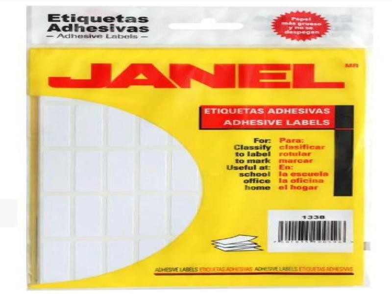 ETIQUETA ADH. BCA. JANEL 13X38 6 PAQ.C20H. E.20