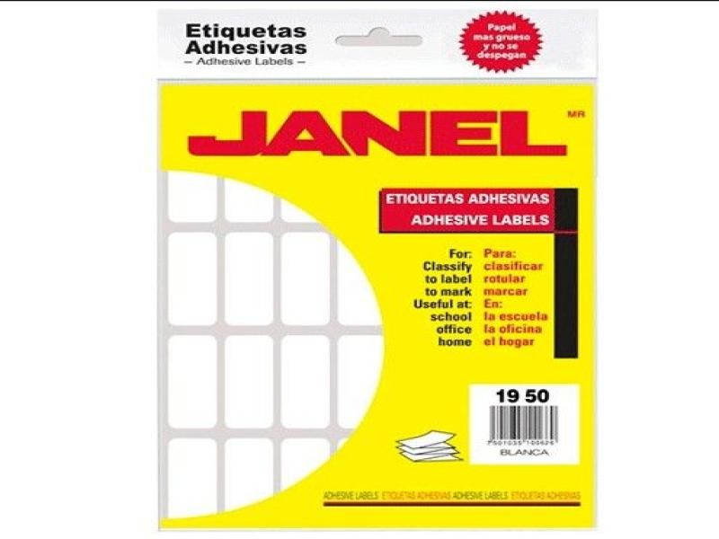 ETIQUETA ADH. BCA. JANEL 19X50 15 PAQ.C20H. E.20