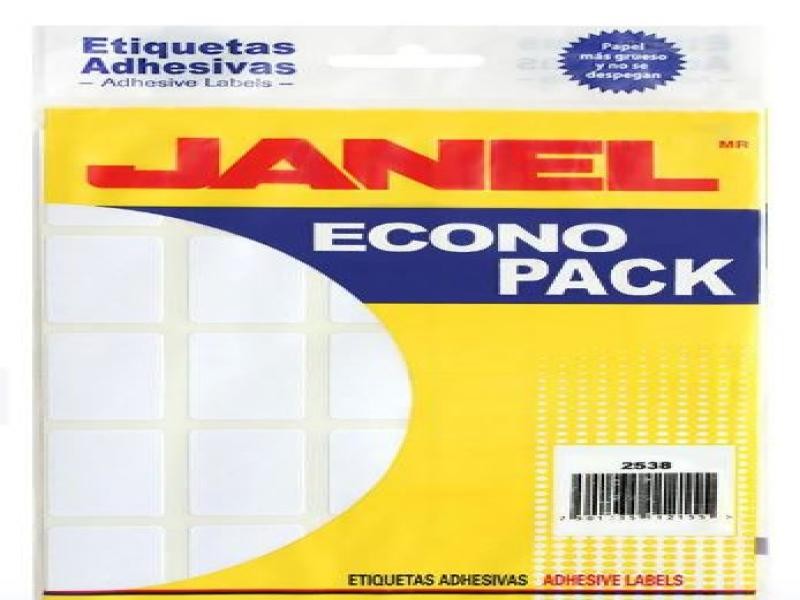 ETIQUETA ADH. BCA. JANEL 25X38 7 PAQ.C20H. E.20