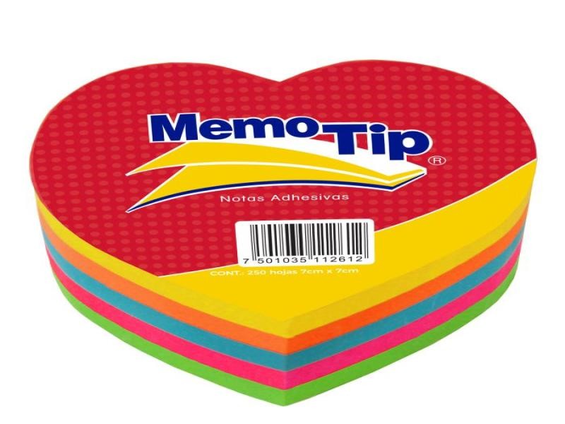 NOTAS ADH. FIGURA CORAZON MEMOTIP 250H. NEON C.24