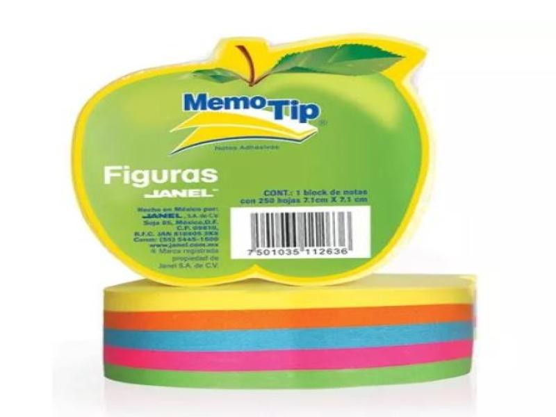 NOTAS ADH. FIGURA MANZANA MEMOTIP 250H. NEON C.24