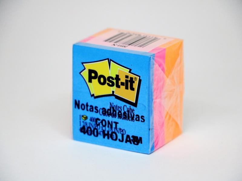 NOTAS ADH. 2X2 MEMOTIP MINI CUBO 400H. NEON C36