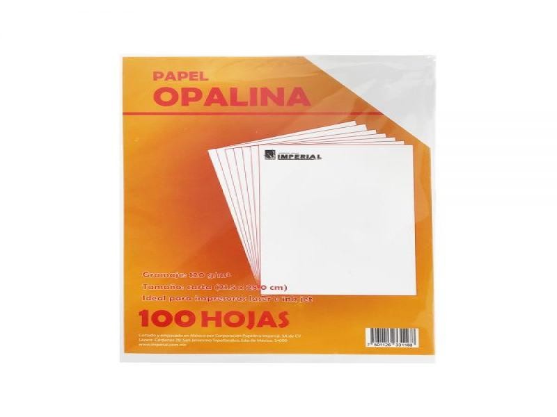 PAPEL OPALINA 115GR CARTA PAQ. C100H.BLANCA IMPERIAL C40