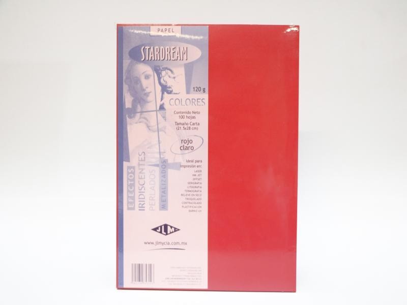 PAPEL STARDREAM CTA. 120G. 2C. ROJO CLARO PAQ.C100H.