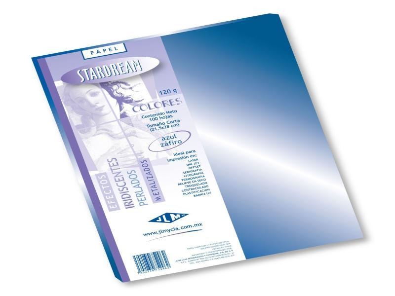 PAPEL STARDREAM CTA. 120G. 2C. AZUL ZAFIRO PAQ.C100H.
