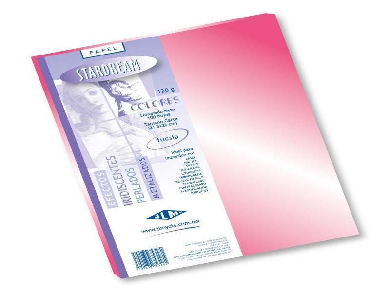PAPEL STARDREAM CTA. 120G. 2C. FUSHIA PAQ.C100H.