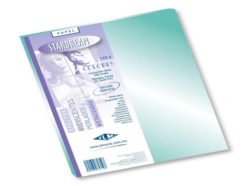 PAPEL STARDREAM CTA. 120G. 2C. VERDE TURQUESA PAQ.C100H.