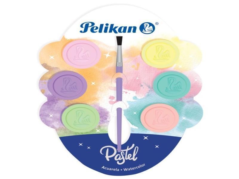 ACUARELA EST.C6PINCEL COL.PASTEL PELIKAN C70