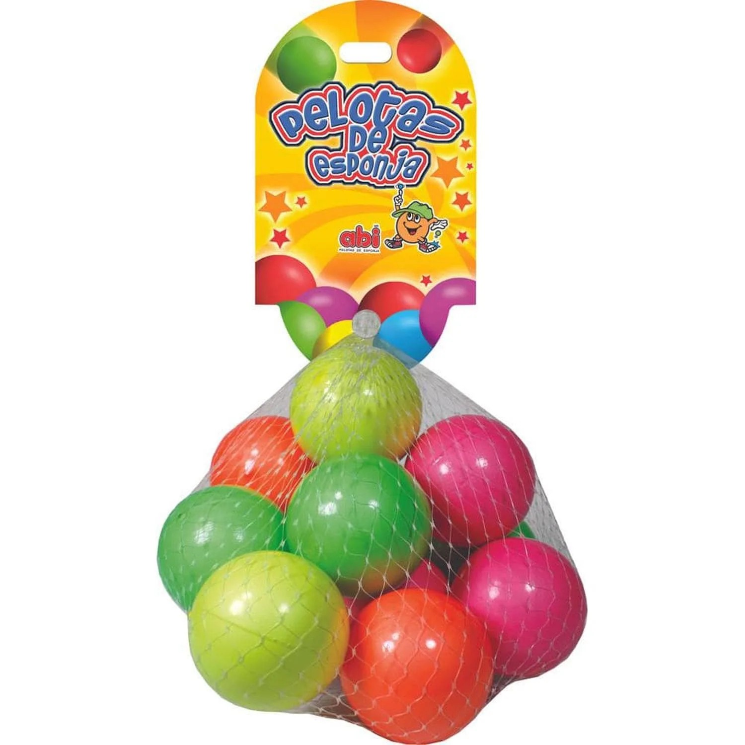 PELOTA ESPONJA 2 12 COL. FLUOR. RED C12 PZAS. SURT C.10