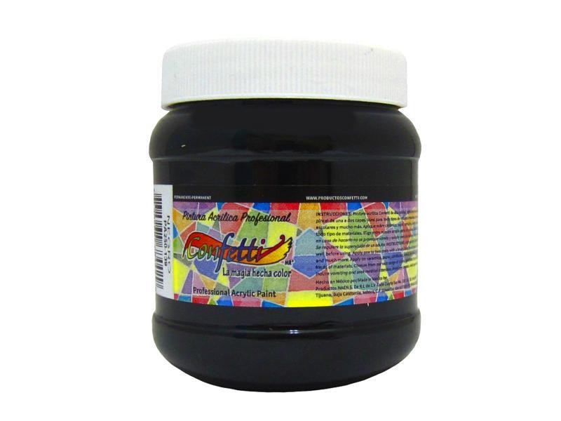 PINTURA ACRILICA CONFETTI 250ML. NEGRO 139 C.6
