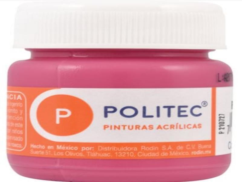 PINTURA ACRILICA POLITEC 30ML. ROSA MEX. 337 E.15 C.90