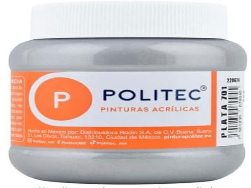 PINTURA ACRILICA POLITEC 30ML. PLATA 701 E.15 C.90