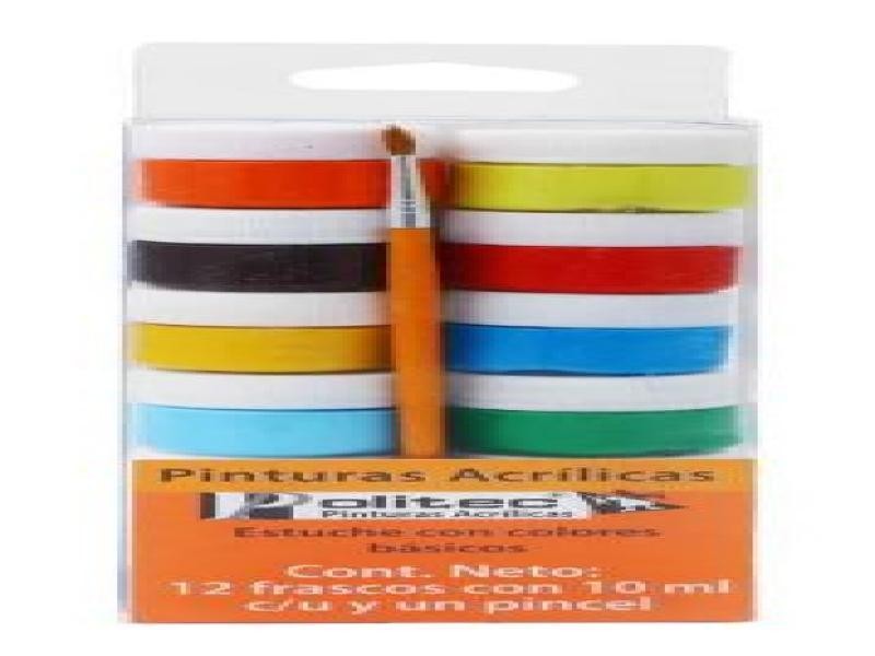 PINTURA ACRILICA POLITEC C12 FRASC.CPINCEL BASICOS C60