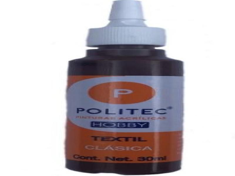 PINTURA TEXTIL CLASICA 30ML POLITEC CAFE 629 E12 C240