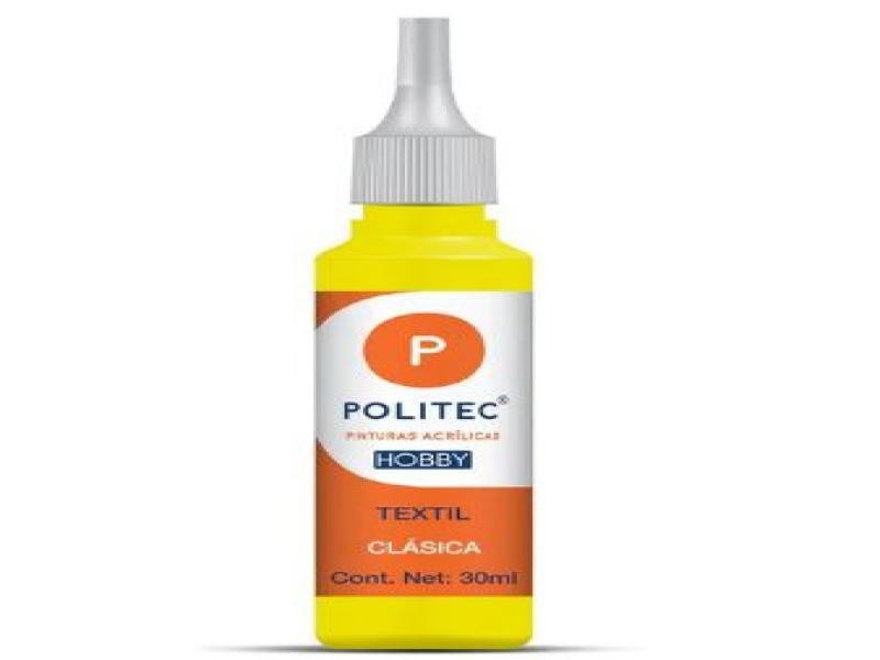 PINTURA TEXTIL CLASICA 30ML POLITEC AMA.CLARO E12 C240