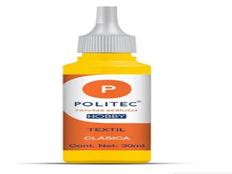 PINTURA TEXTIL CLASICA 30ML POLITEC AMA.MEDIO E12 C240
