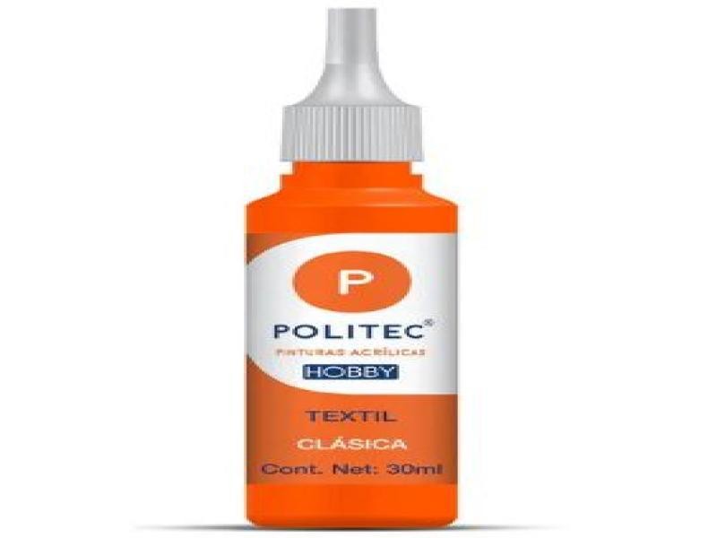 PINTURA TEXTIL CLASICA 30ML POLITEC NARANJA 605 E12 C240