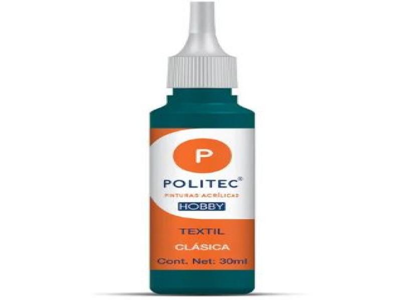 PINTURA TEXTIL CLASICA 30ML POLITEC VERDE ESME. E12 C240