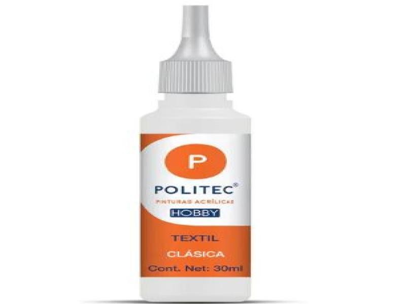 PINTURA TEXTIL CLASICA 30ML POLITEC BLANCO 636 E12 C240