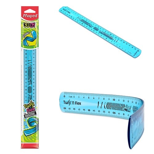 REGLA PLAST. FLEXIBLE 30 CM. TWIST-N MAPED BL.C1 20