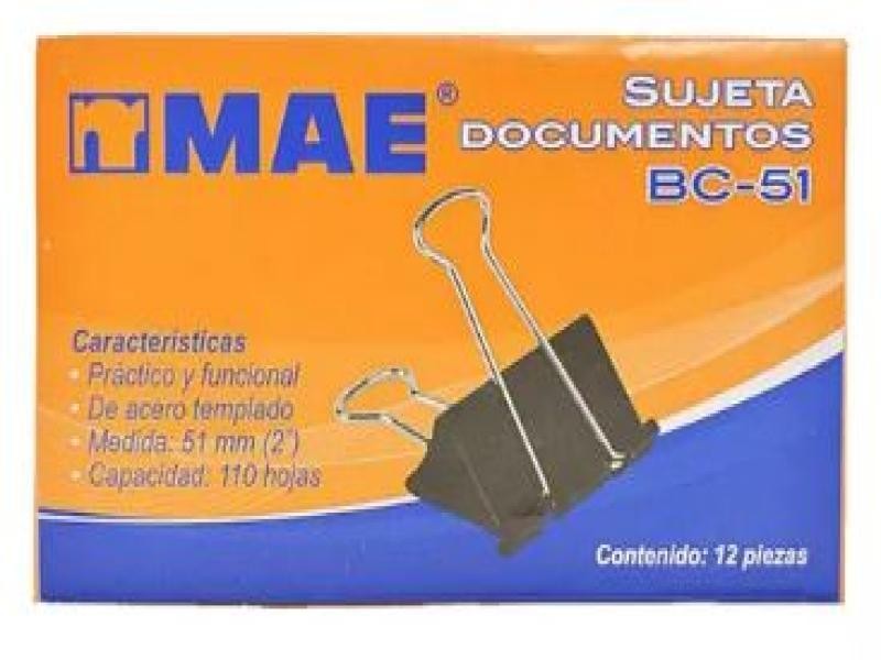 CLIPS SUJETA DOCUMENTOS MAE GRANDE CAJA C12 BC-51 C12