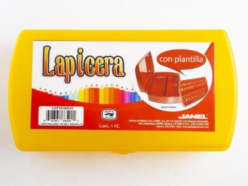 CAJA LAPICERA CGIOSER PLAST. JANEL 21X12X6 AMARILLO C.56