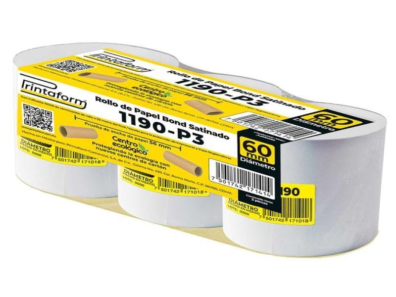 ROLLO BOND 57MM X 37MTS PAQ.C3 ROLLOS B5760-1190 C.16