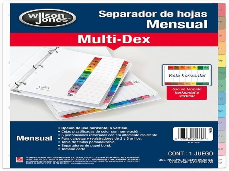 SEPARADOR MENSUAL CTA. MULTIDEX WILSON P-0449 C.24