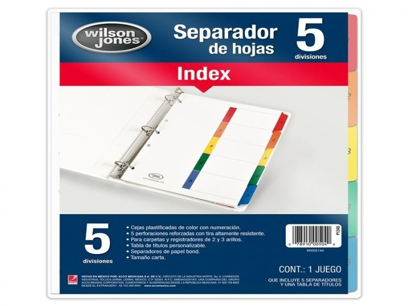 SEPARADOR NUM. CTA. 5 DIV. INDEX WILSON VCOL. P-1345 C24