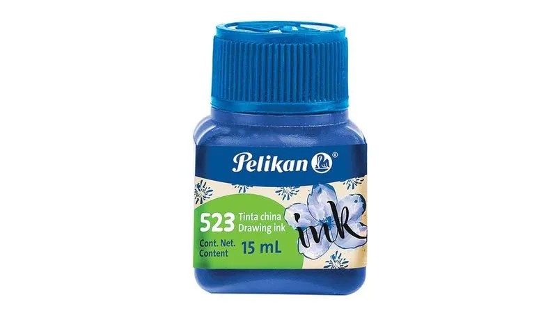 TINTA CHINA 15ML. AZUL ULTRAMAR 523 PELIKAN E.10 C.200