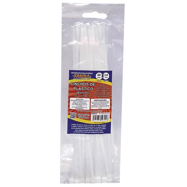 CINCHO PLAST. BCO. 20CM BOL.C25 PZAS CINCH2025 PASCUA E.50