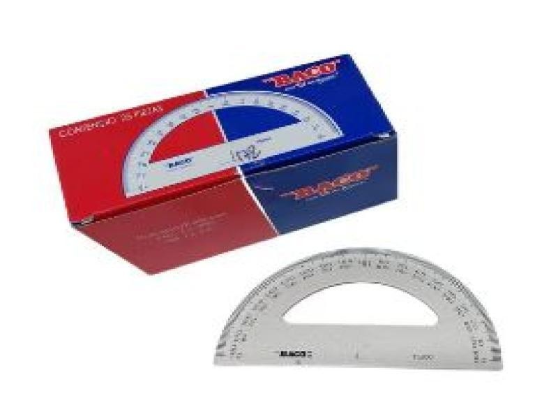 TRANSPORTADOR PLAST. 180 GRADOS 12CM. BACO 15200 E.25