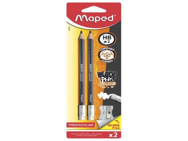LAPIZ GRAFITO 2 BLACK PEPS MAPED JUM.TRIANG.BL2SACA E.12