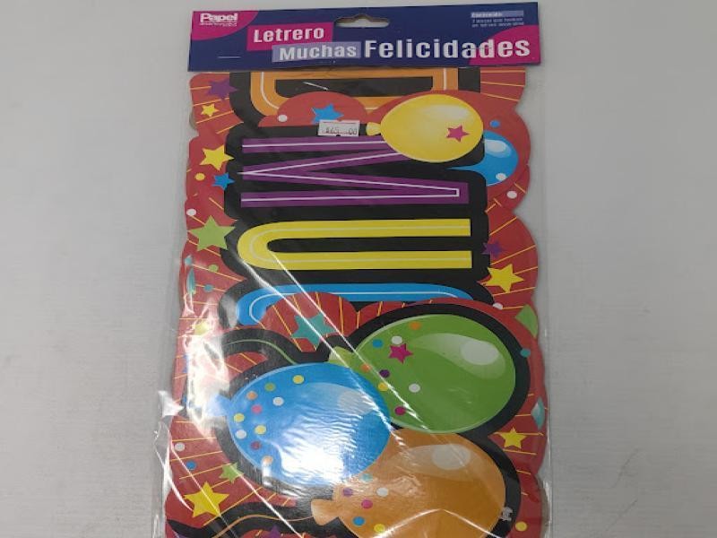 LETRERO MUCHAS FELICIDADES 2302 PADI BOLSA C1 PZA. E25