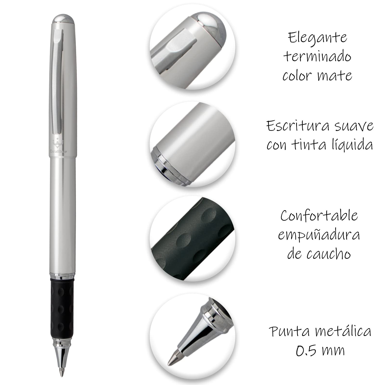 BOLIGRAFO ROLLER EXCALIBUR 0.7MM RX15MZ BARR PTA C.12