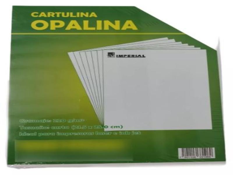 CARTULINA OPALINA CTA. BCO. 225G. IMPERIAL PAQ. C100H.C20