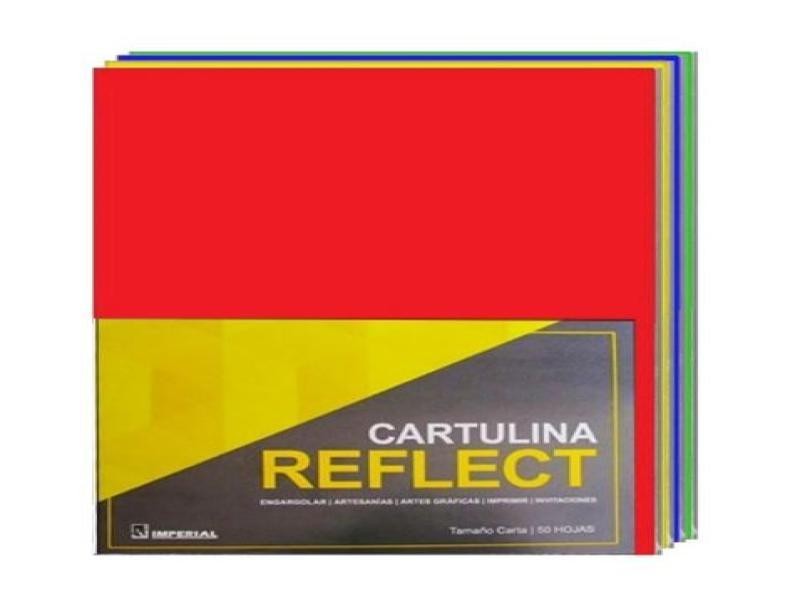 CARTULINA REFLECT MULTICOLOR CTA. 2C.180G. PAQ.C50H. C.50
