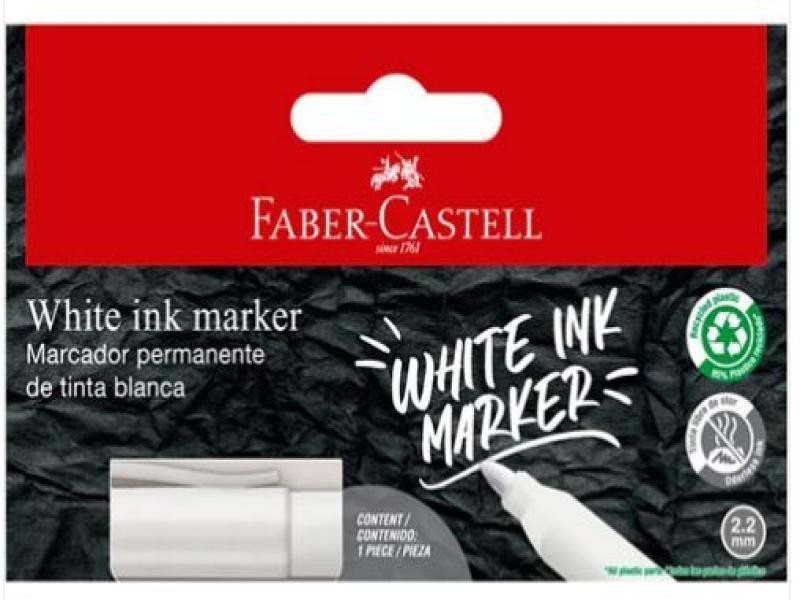 MARCADOR PERM. DELGADO 2.2 MM PLAST. FABER BLANCO 76