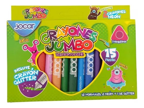 CRAYONES EST.C15 JUMBO NORMALNEONGLITTER E.12 C.72