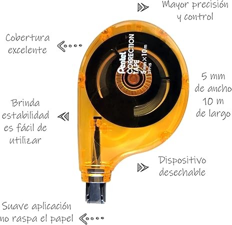 CORRECTOR CINTA 5.0MMX10M. PENTEL ZTP15BP BL.C1 E12C288