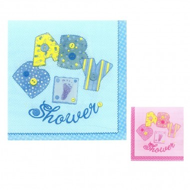 SERVILLETAS DEC. DE PAPEL BABY SHOWER PAQ. C20 PZA C.10